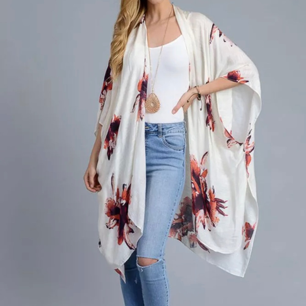 Floral Print Kimono - Picture 11 of 15